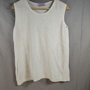 Jennifer T Knit Couture Women's XL Sleeveless Loose Knit Sheer Top Made In Italy